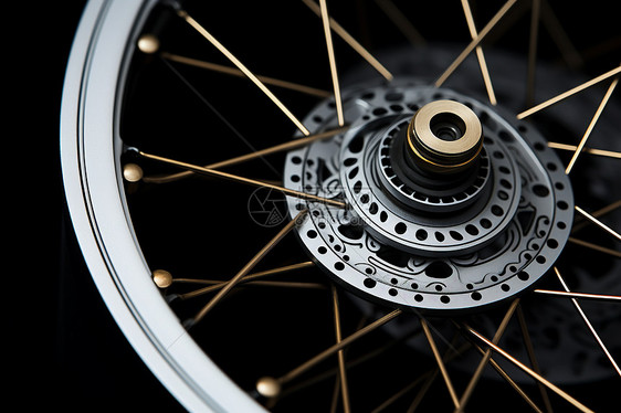 自行车的轮子和齿轮图片