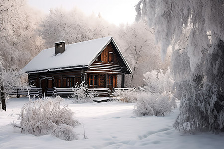 冬季的小屋建筑图片