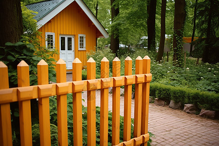 建筑的小屋和栅栏图片