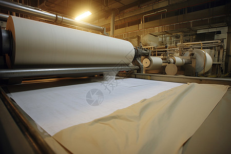 工厂里制造纸张的机器图片