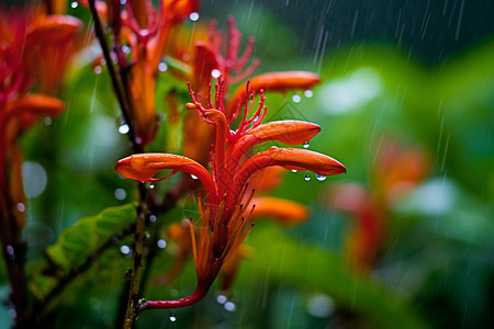 雨中绽放的花朵图片