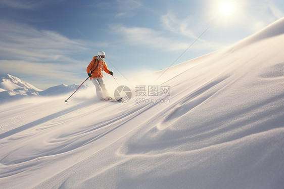 极限滑雪的滑雪者图片