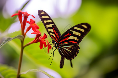 花丛中的蝴蝶背景图片