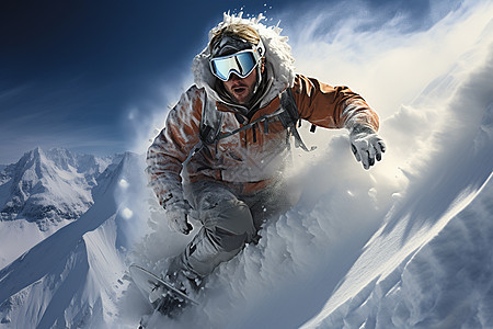 极限滑雪的男人图片
