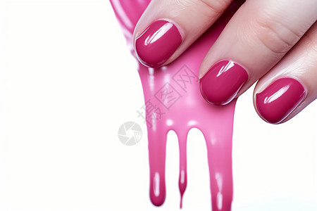 女人粉色的指甲图片