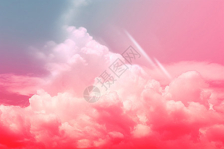 天空中的粉色云彩图片