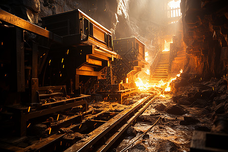 地下的大型金属熔炉图片