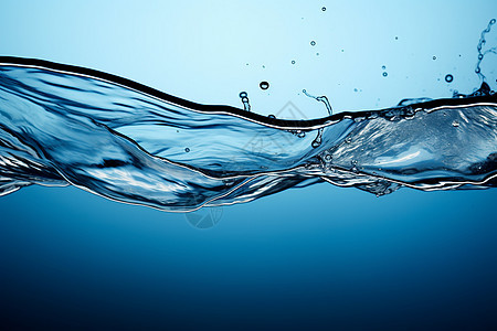 蓝色水中的波浪图片