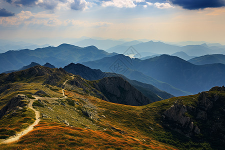山脉的自然风景图片