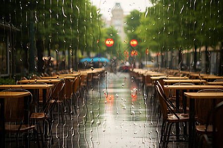 下雨时玻璃上的水滴背景图片