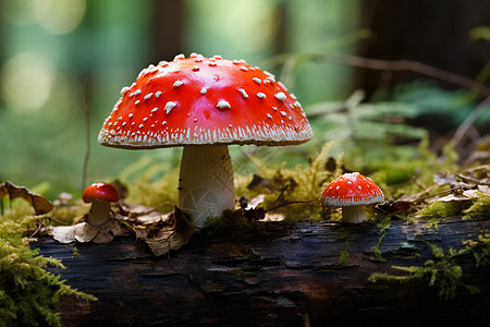 野生的红色蘑菇图片