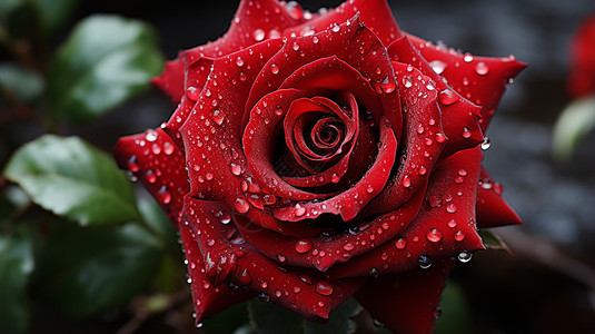 花园里盛开的红玫瑰背景图片