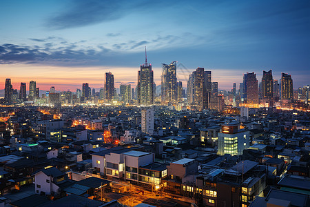 东京夜景下的建筑图片