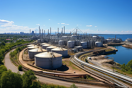 生物气体厂的鸟瞰图图片