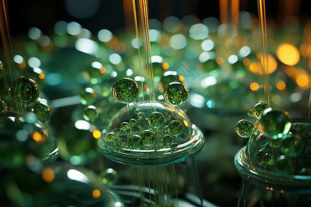 生物气体反应器中的绿色气泡图片
