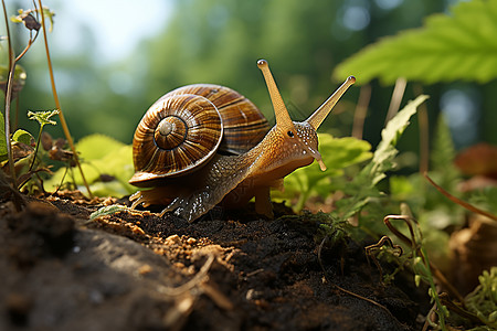 蜗牛插画草地上的蜗牛背景