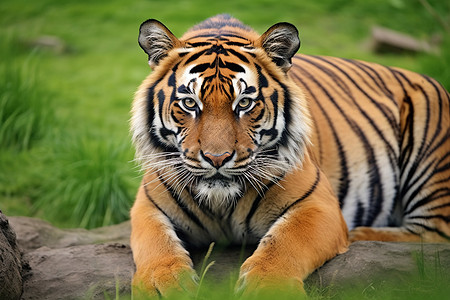 草地上的动物老虎图片