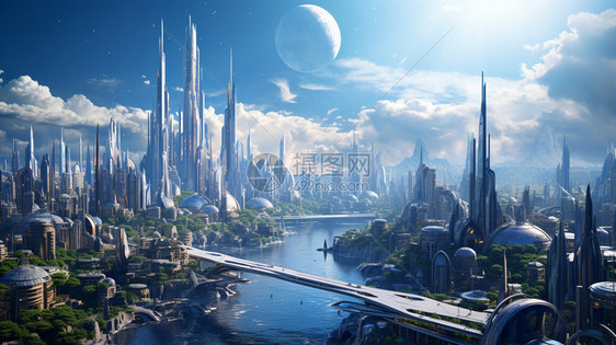 未来的科幻城市图片
