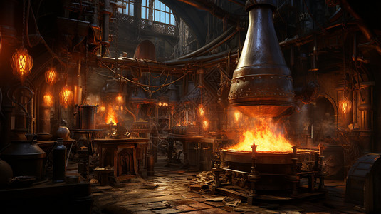工厂内的炼金炉图片