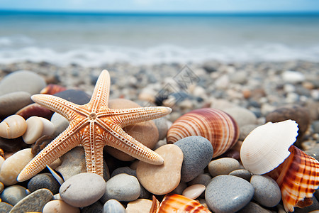 海滩上的海星图片
