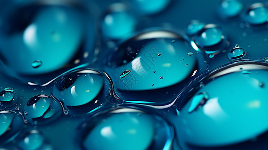 蓝色液体的水滴形状背景图片