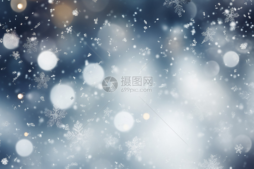 冬季下雪的雪花图片