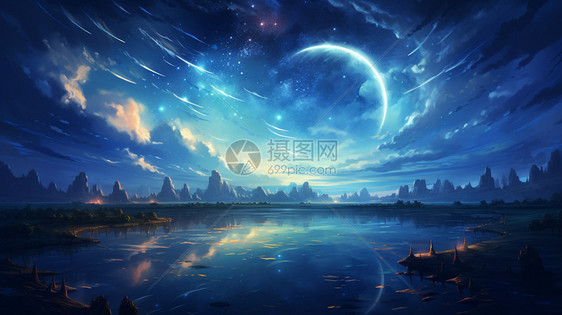 星空闪耀着的星星图片