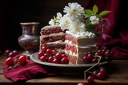 浓情红丝绒蛋糕图片