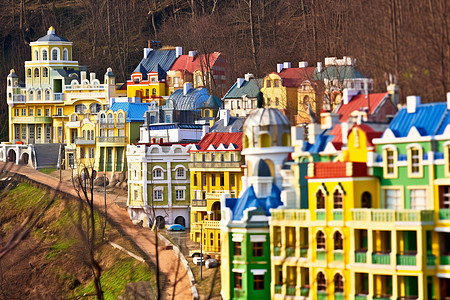 连城行的彩色房子背景图片
