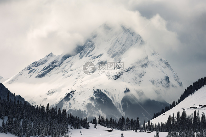 雪山和苍翠图片