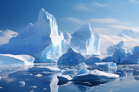 北极天空冰与天空的交汇背景