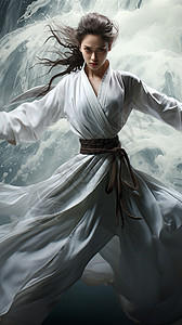 中国武术女性白衣飘飘图片