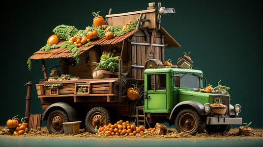蔬菜物流化肥装卸车设计图片