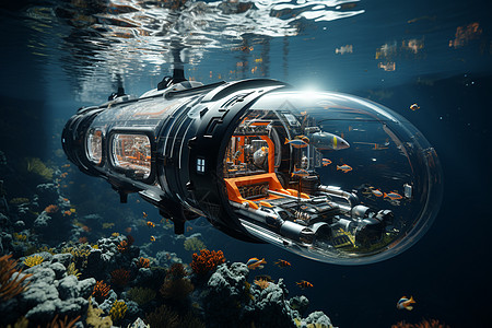 深海潜艇的远航之旅图片