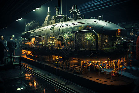 结构复杂的潜艇图片