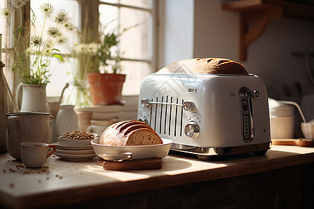 厨房面包机背景图片