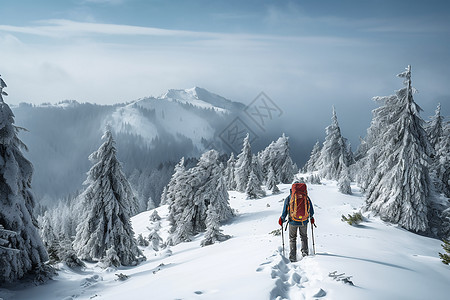 孤独攀登雪山图片