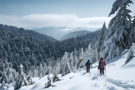 雪地山间的冒险图片