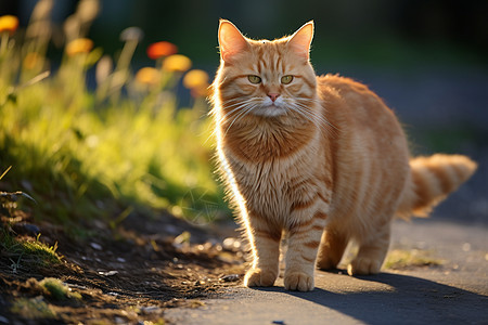 阳光下的猫咪图片