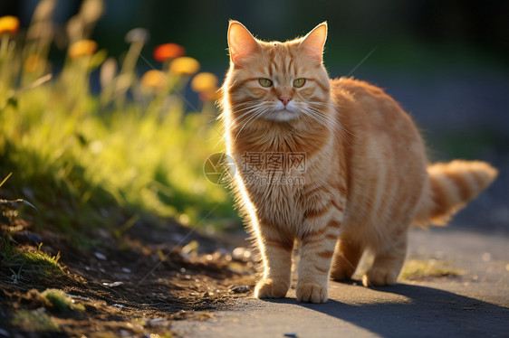 阳光下的猫咪图片