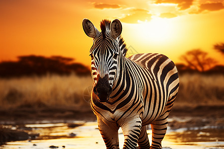 南非草原的斑马图片