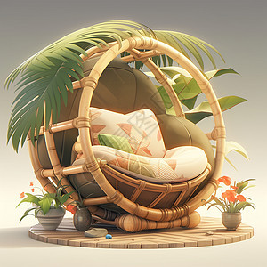 时尚的竹椅家具图片