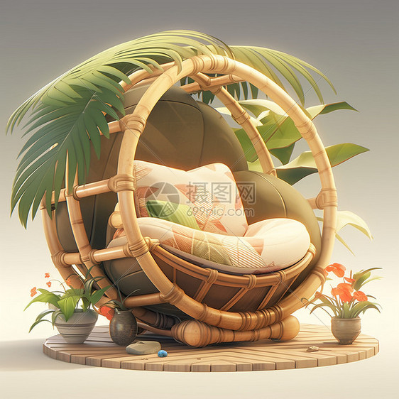 时尚的竹椅家具图片