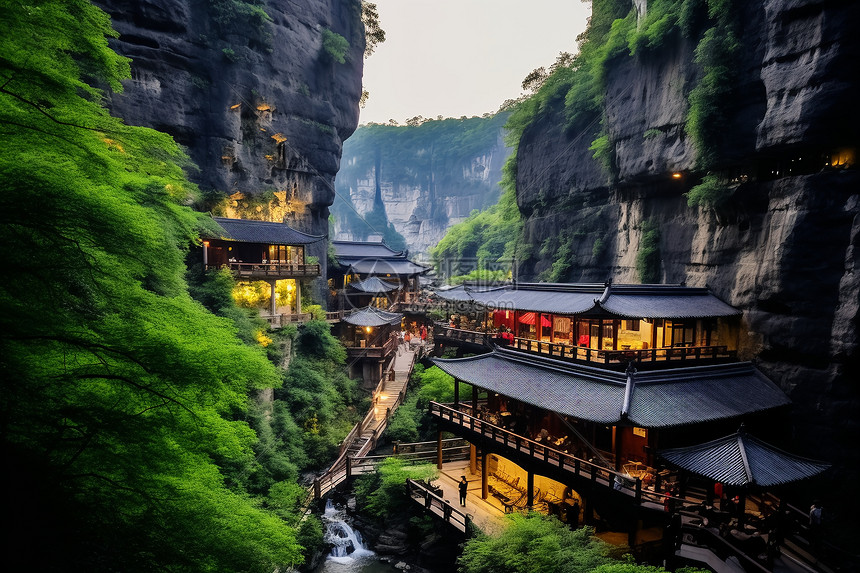 景区的建筑风景图片