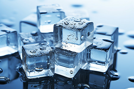冷酷的冰块冰箱送水高清图片
