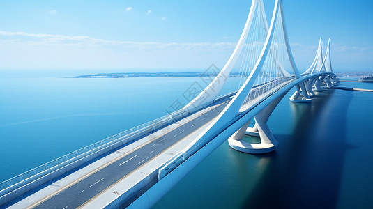 钢索大桥交通桥面高清图片