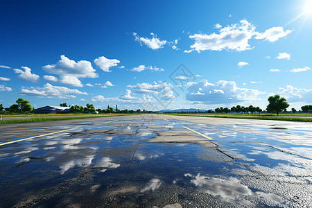机场跑道景观图片