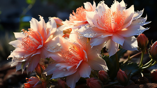 粉色昙花竖图美丽的昙花背景