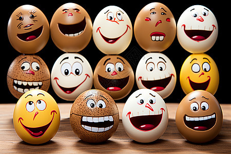 多样性的笑脸鸡蛋图片