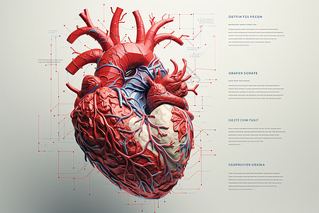解剖的心脏结构背景图片
